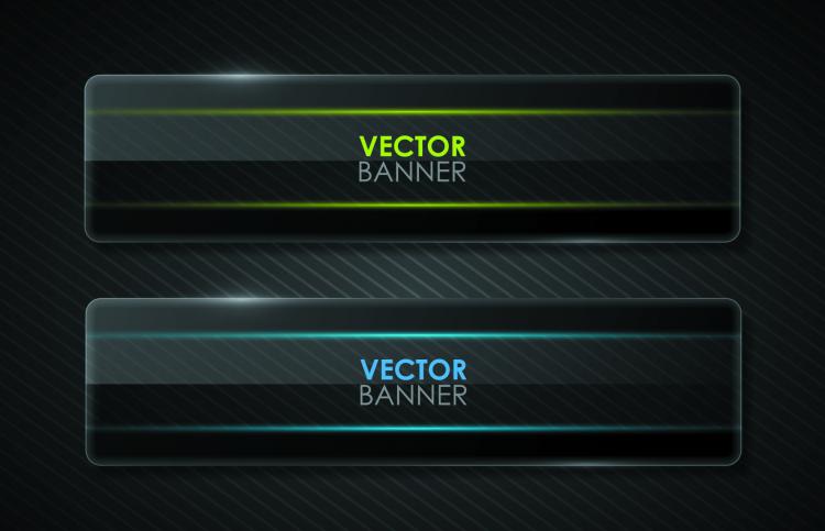 free vector The black cool banner05vector